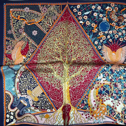 Wholesale Reversible Paisley Pocket Square Digital Printing Silk Scarf