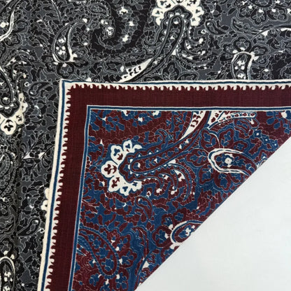 Wholesale Reversible Paisley Pocket Square Digital Printing Silk Scarf