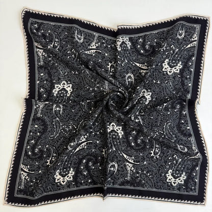 Wholesale Reversible Paisley Pocket Square Digital Printing Silk Scarf