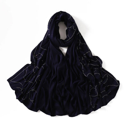 Wholesale Rhinestone Scarf Modest Fashion Jersey Hijab