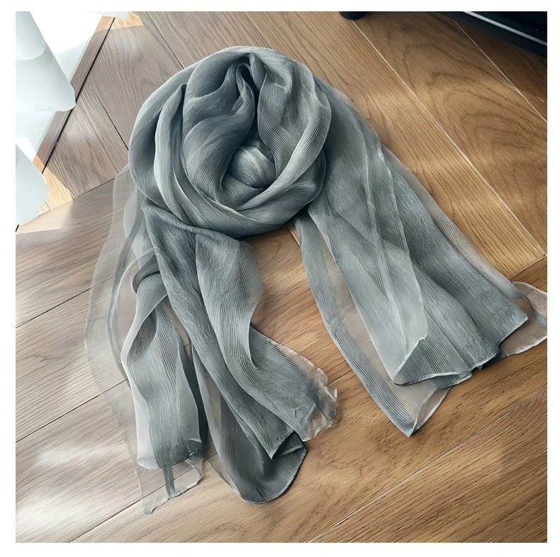Wholesale Summer Long Crinkle Scarf Silk Blend Lightweight Sheer Long Wrap