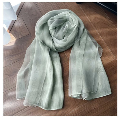 Wholesale Summer Long Crinkle Scarf Silk Blend Lightweight Sheer Long Wrap