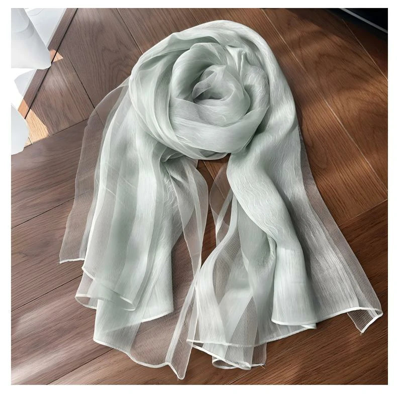 Wholesale Summer Long Crinkle Scarf Silk Blend Lightweight Sheer Long Wrap
