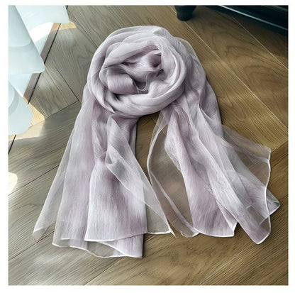 Wholesale Summer Long Crinkle Scarf Silk Blend Lightweight Sheer Long Wrap