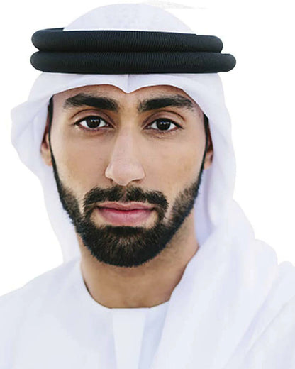 Pure white headscarf and black hair tie