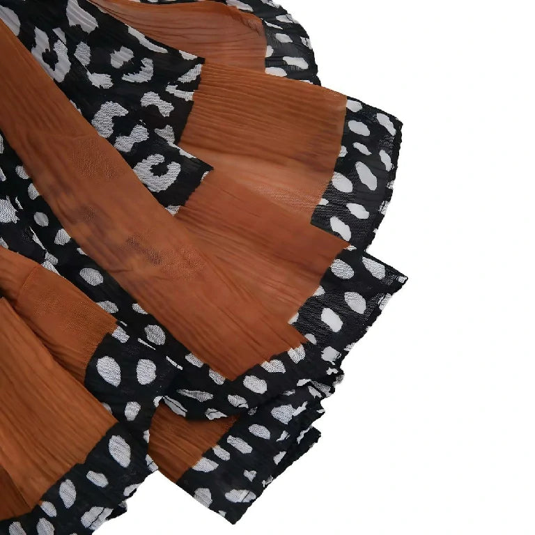 Wholesale Women's Leopard Print Pleated Crinkle Scarf Lightweight Hijab