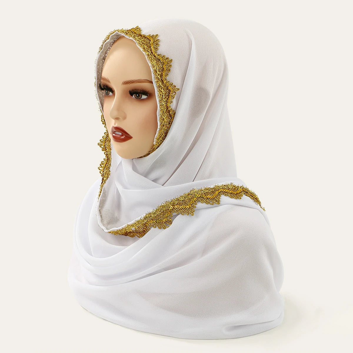 White gold wavy scarf