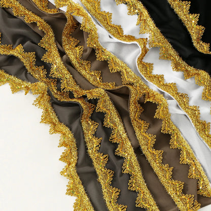 Gold wavy scarves in various colors