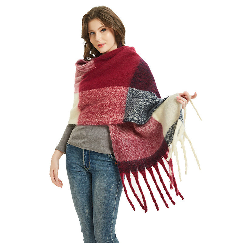 Womens Scarf Fashion Long Plaid Shawls