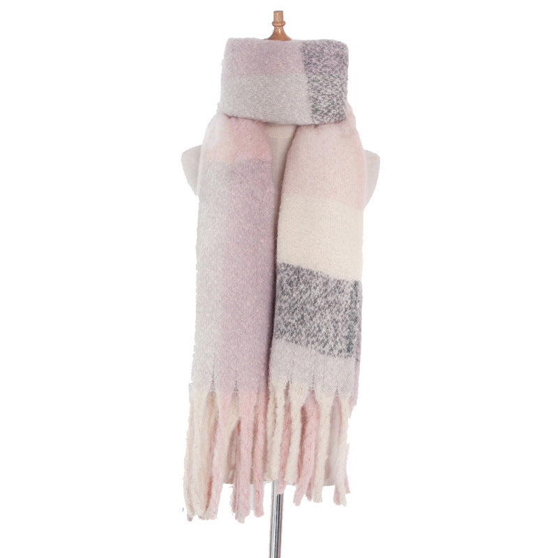 Wraps Big Grid Winter Warm Lattice Large Scarves Gifts