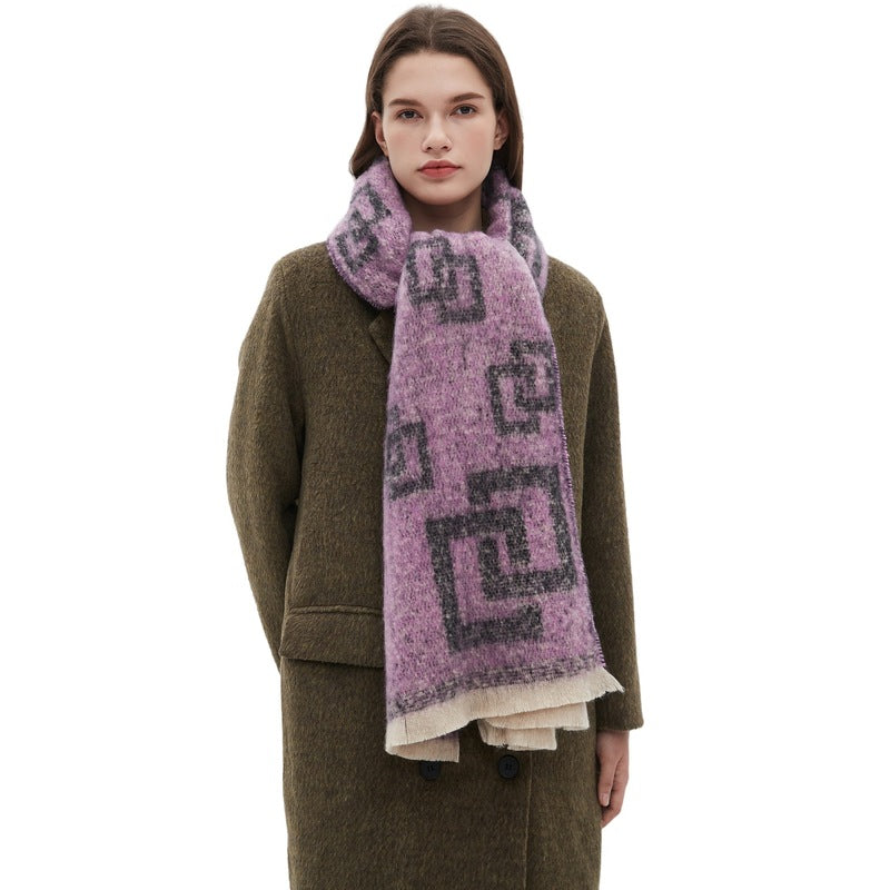 Warm Thick Fashion Grid Blanket Square pattern
