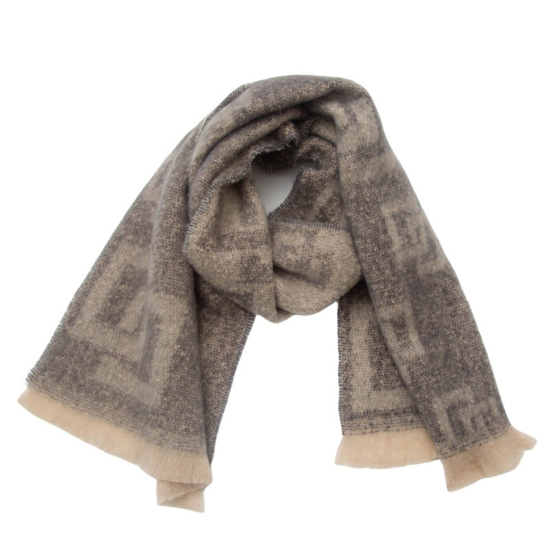 Warm large winter scarf