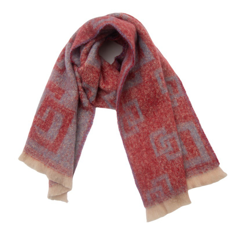 Elegant Short Pile Thick Scarf for Women