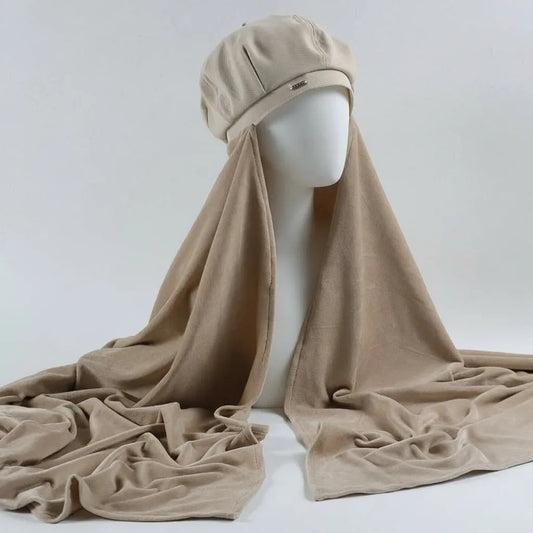 Women Scarf With Cap Together Muslim Hijabs Fashion Shawls ODM