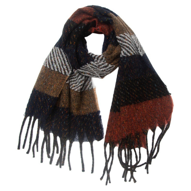 Striped knit scarf
