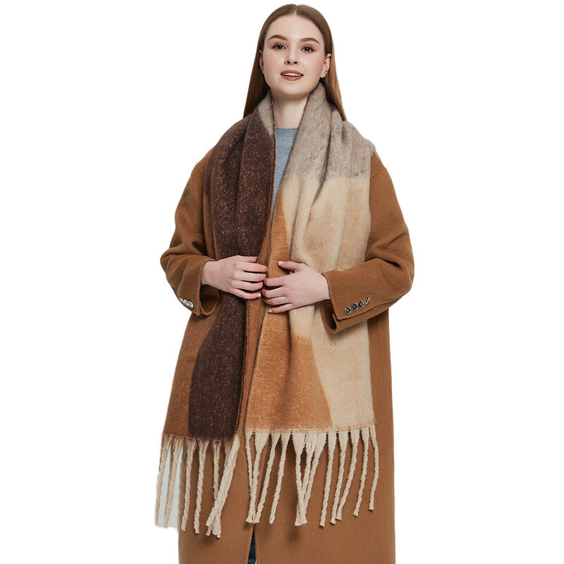 Thick Beard Tassel Jacquard Scarf