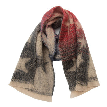 Women Star Graphic Chunky Scarf