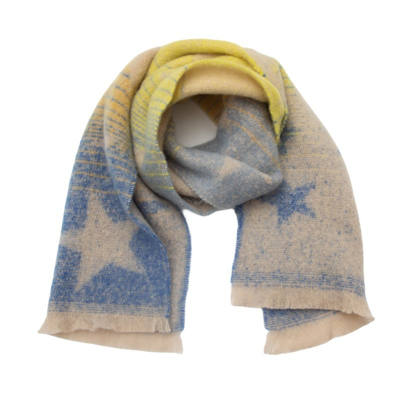 Women's Fashion Star Ombre Colorful Scarf