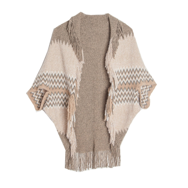 Women's Knitted Tassel Wrap