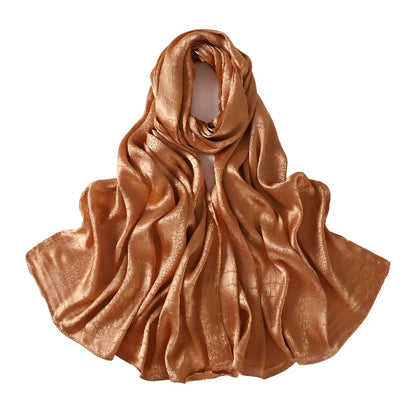 Women's Large Crocodile Embossed Satin Scarf Shawl Shiny Wrap