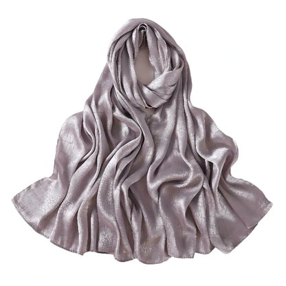 Women's Large Crocodile Embossed Satin Scarf Shawl Shiny Wrap