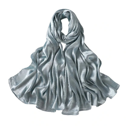 Women's Large Crocodile Embossed Satin Scarf Shawl Shiny Wrap