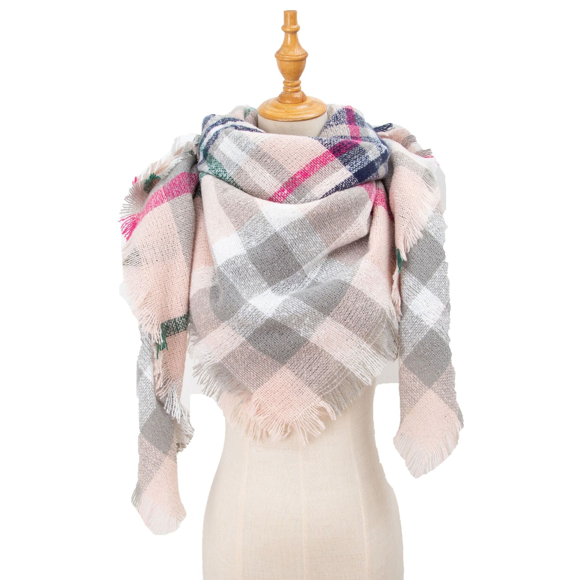 Pink and gray scarf