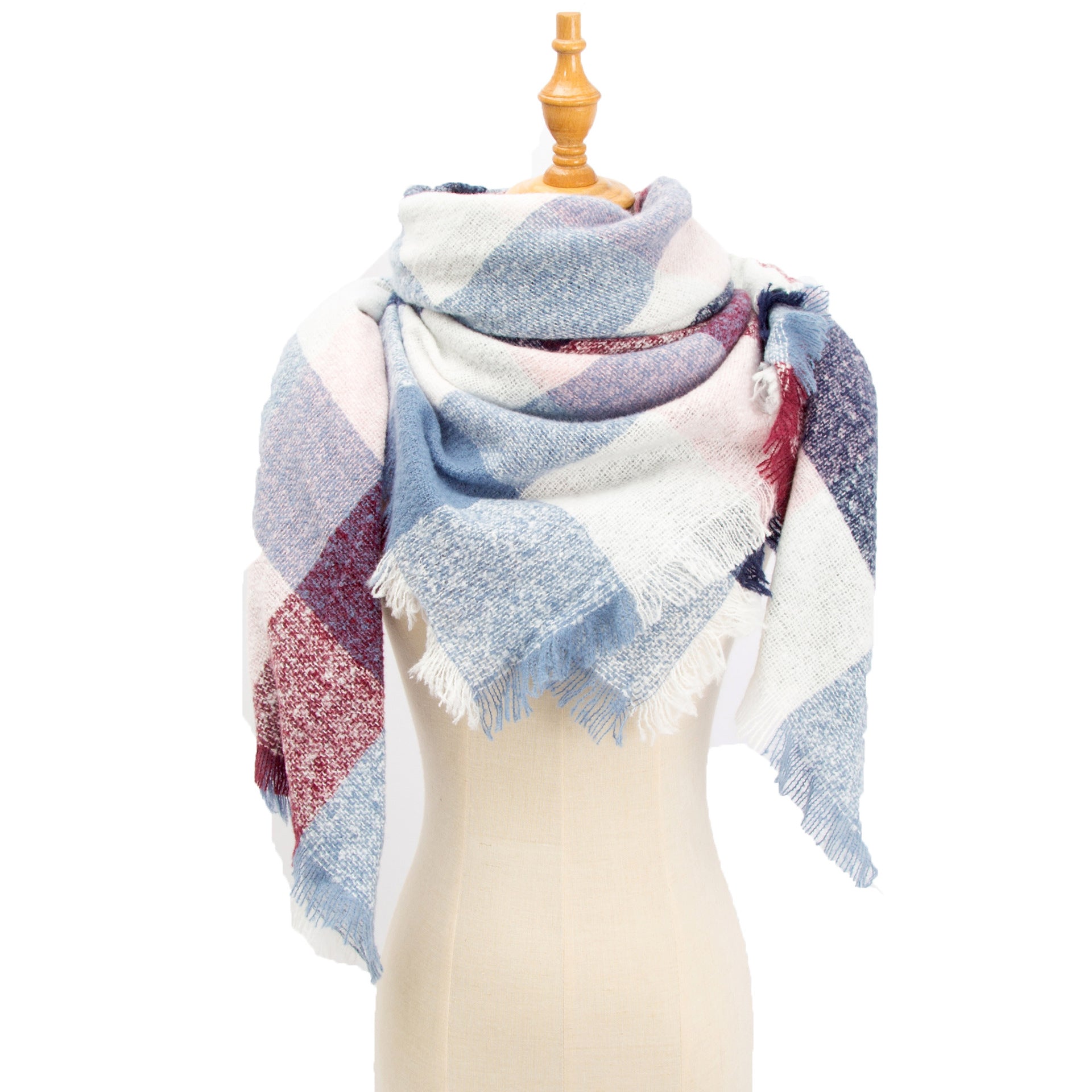 Burgundy blue scarf