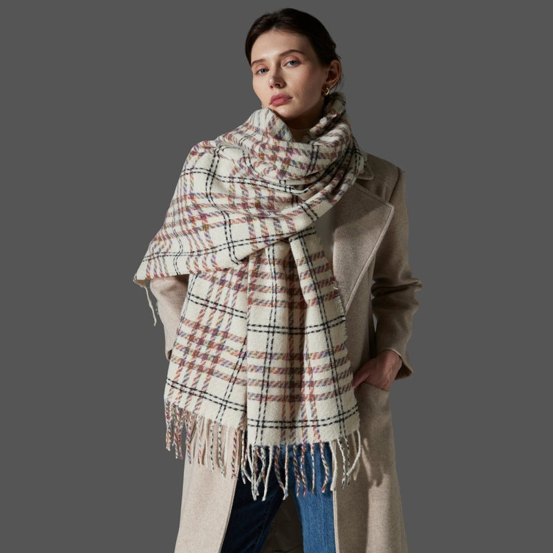 Women's Large Plaid Scarf Fashion Long Shawl Wrap for Winter Warm Lightweight