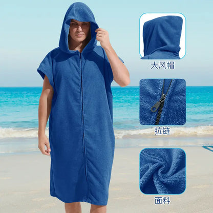 beach towelling poncho