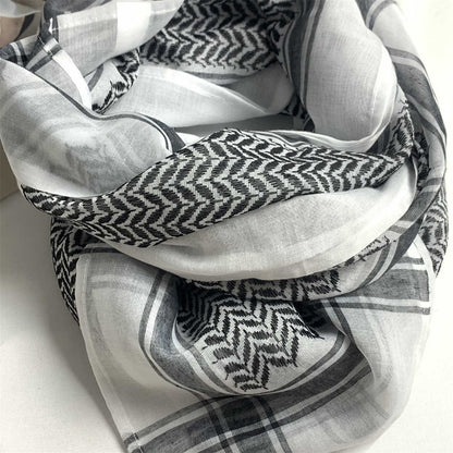 black and white keffiyeh