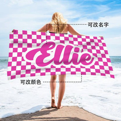 checkered beach towel