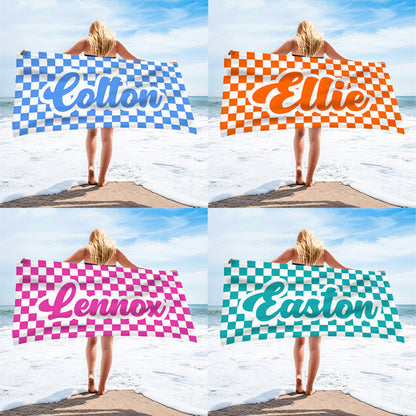 beach towel checkered