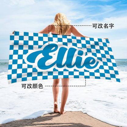 checkered beach towel