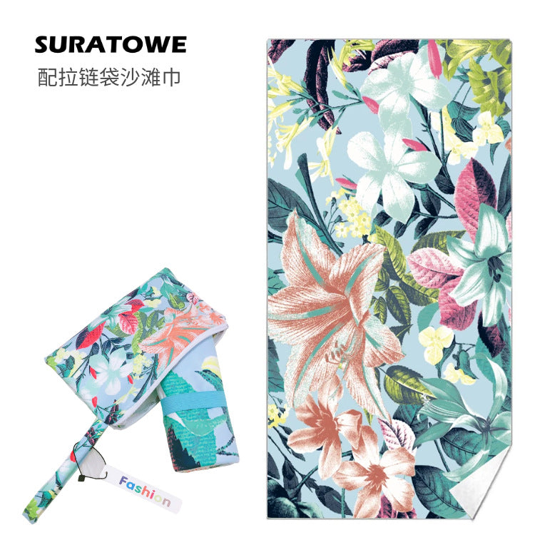 Wholesale Flower Personalized Beach Towel – Quick-Dry, Unisex Design for Your Summer Adventures