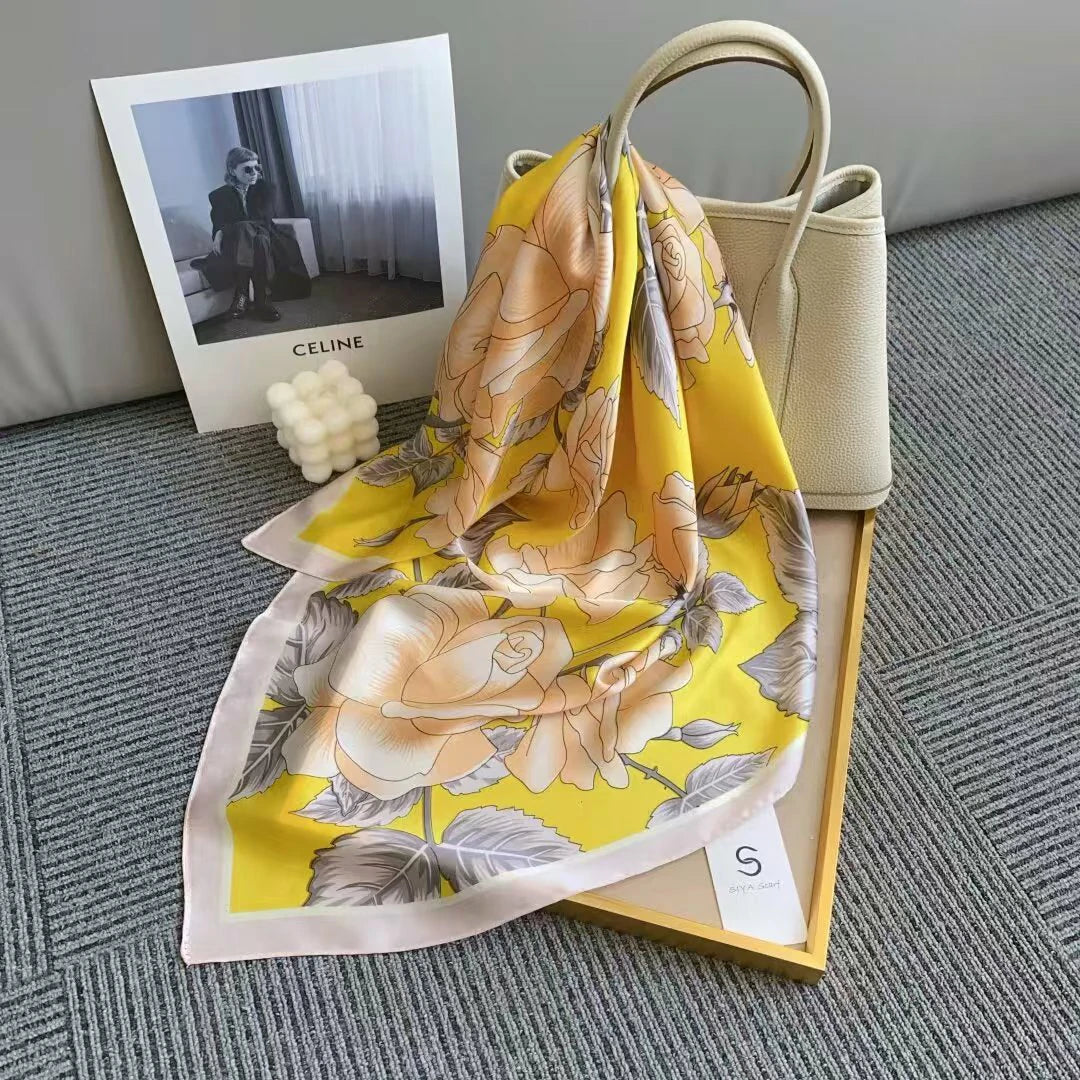 holesale Premium Satin Chiffon Square Scarf Silky Soft Fashion Headwear