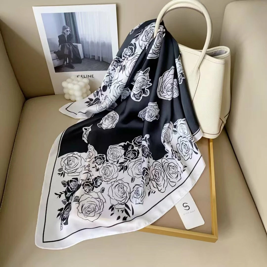 holesale Premium Satin Chiffon Square Scarf Silky Soft Fashion Headwear