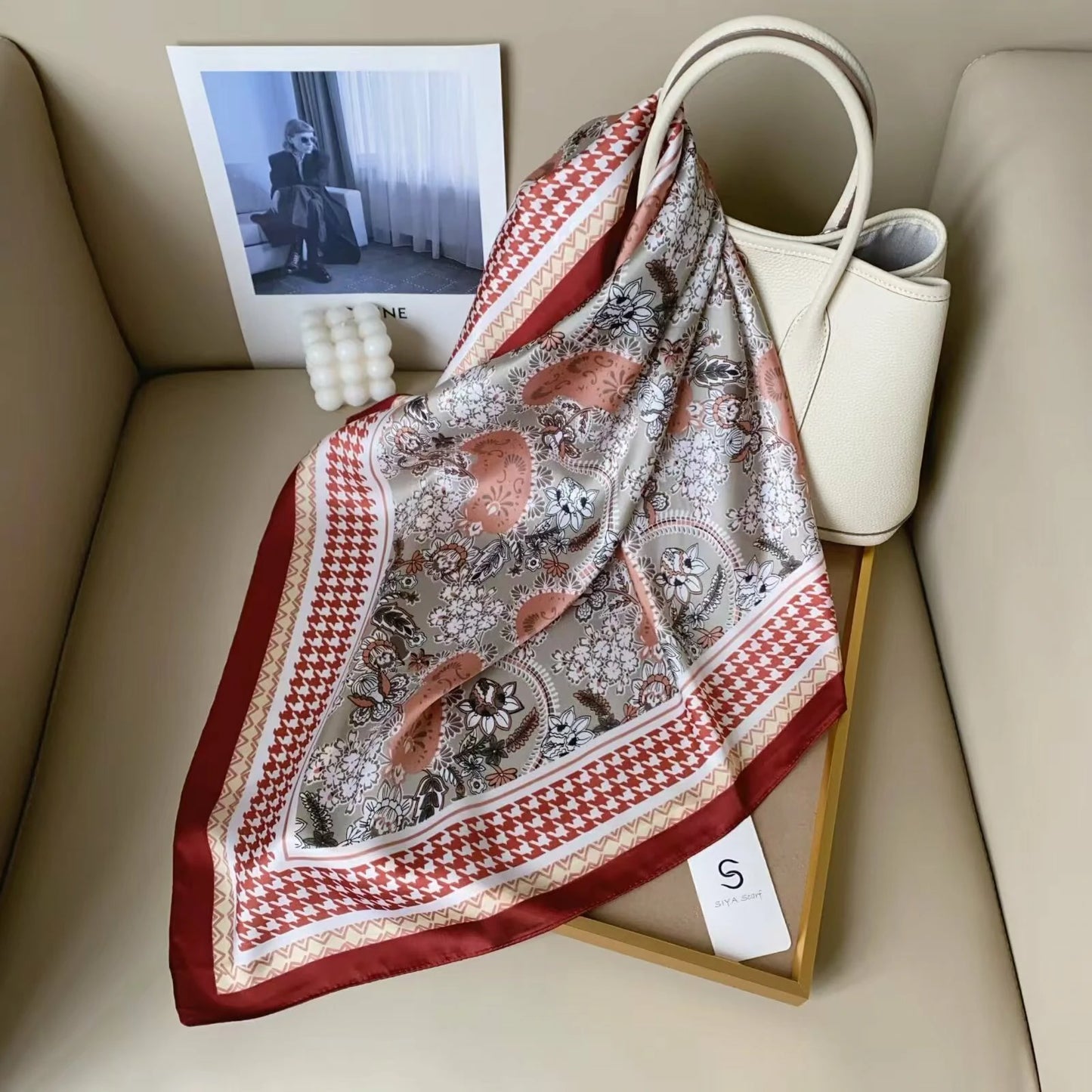 holesale Premium Satin Chiffon Square Scarf Silky Soft Fashion Headwear