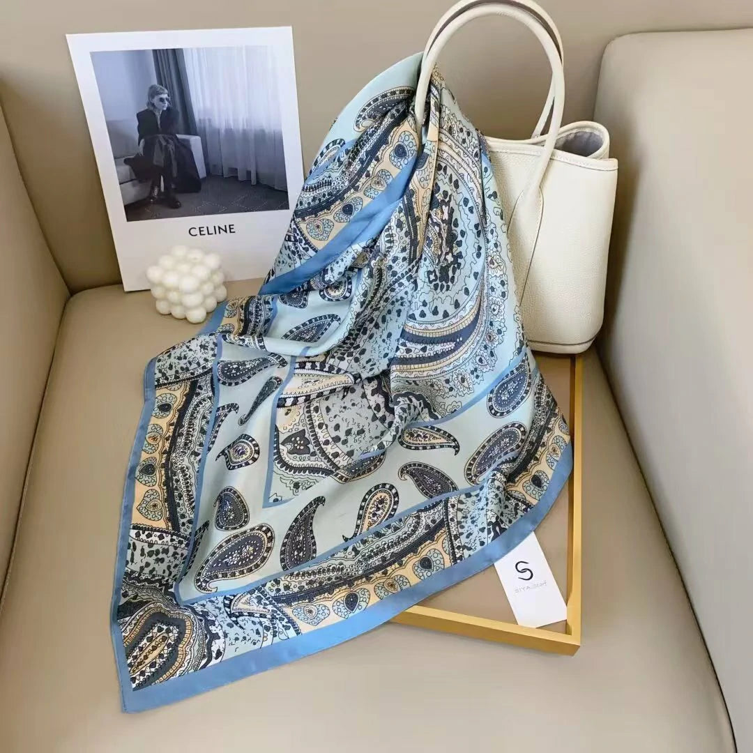 holesale Premium Satin Chiffon Square Scarf Silky Soft Fashion Headwear