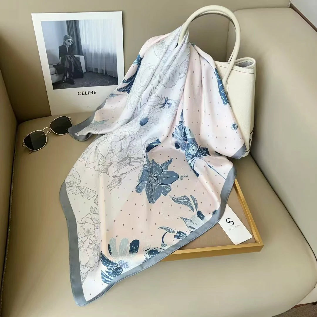 holesale Premium Satin Chiffon Square Scarf Silky Soft Fashion Headwear