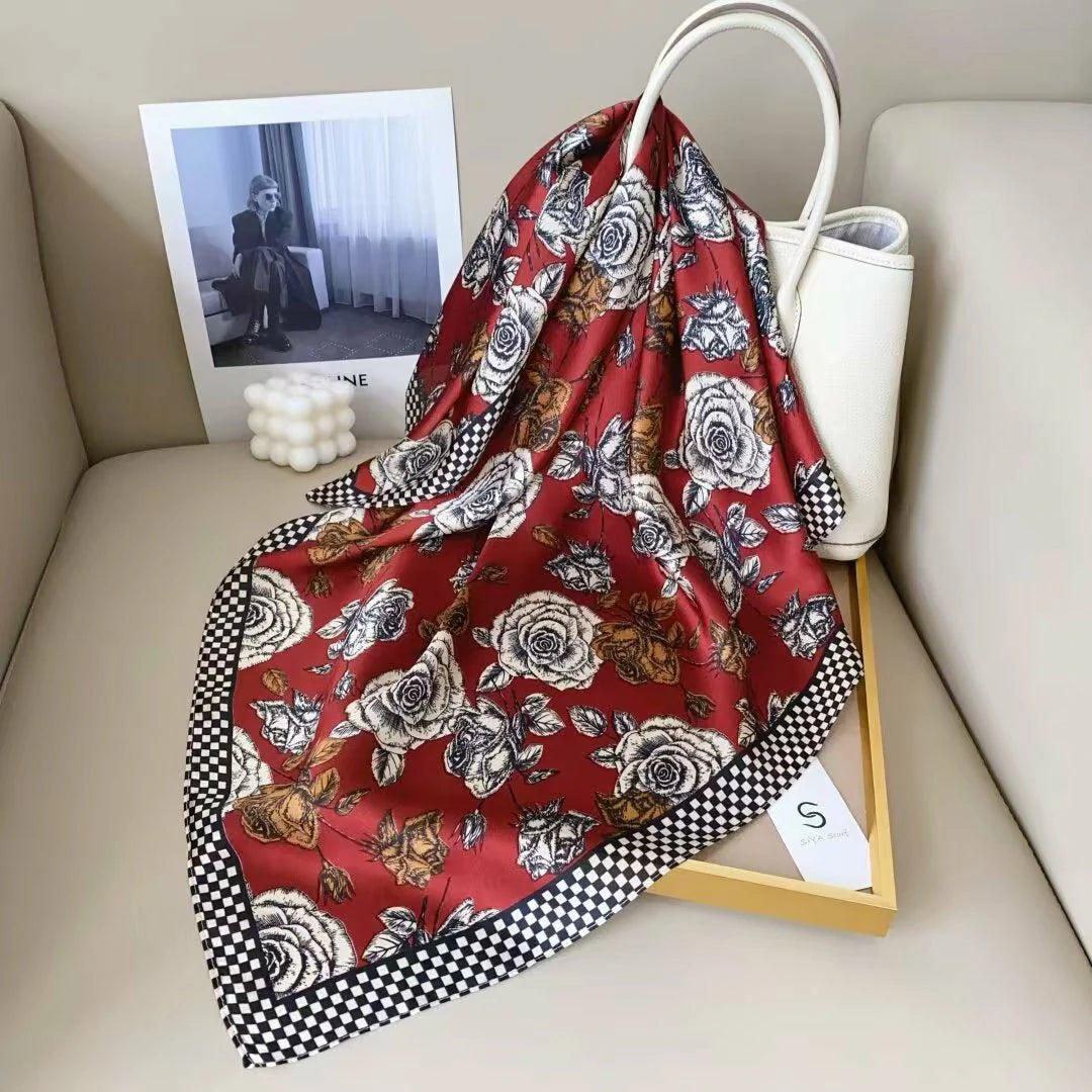 holesale Premium Satin Chiffon Square Scarf Silky Soft Fashion Headwear