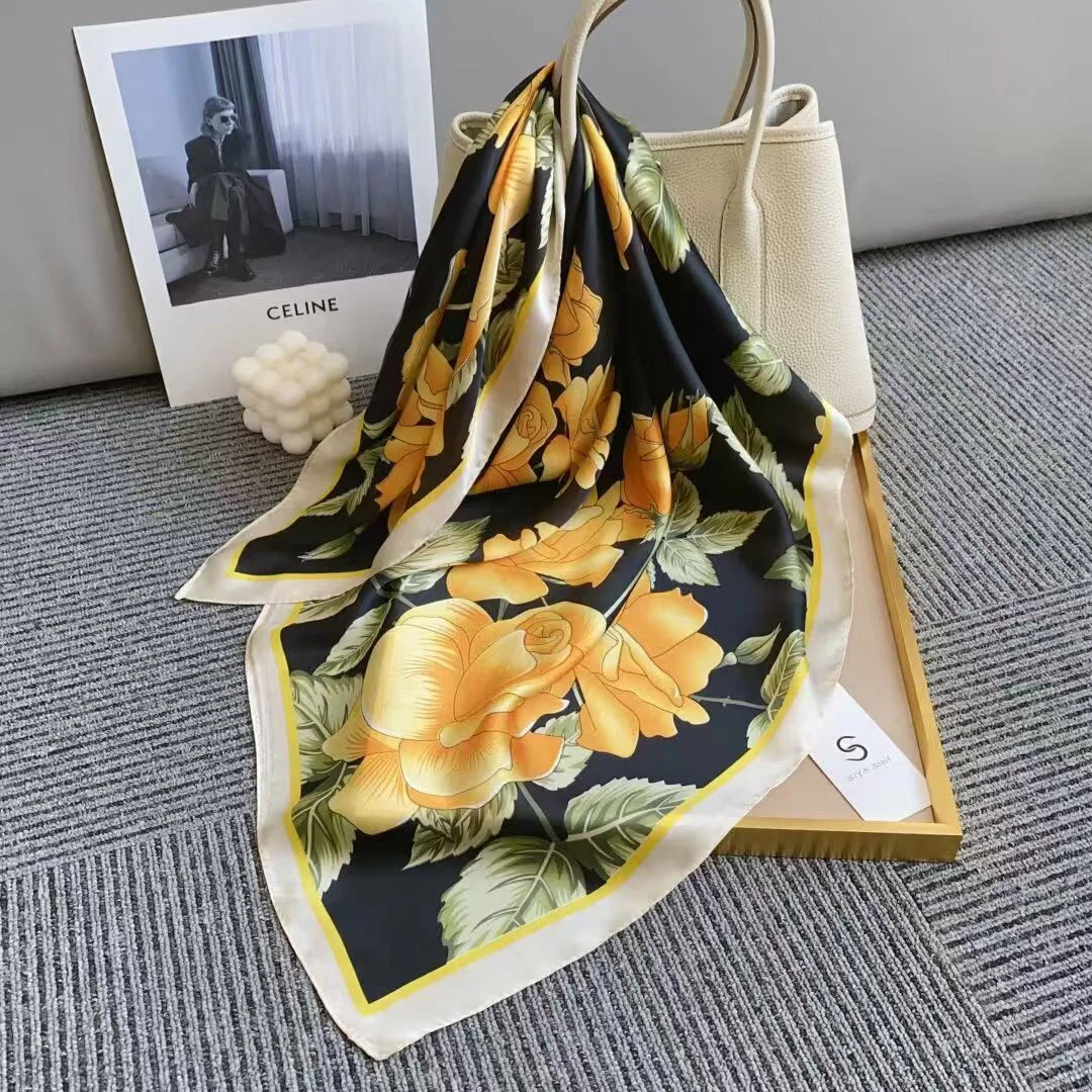 holesale Premium Satin Chiffon Square Scarf Silky Soft Fashion Headwear