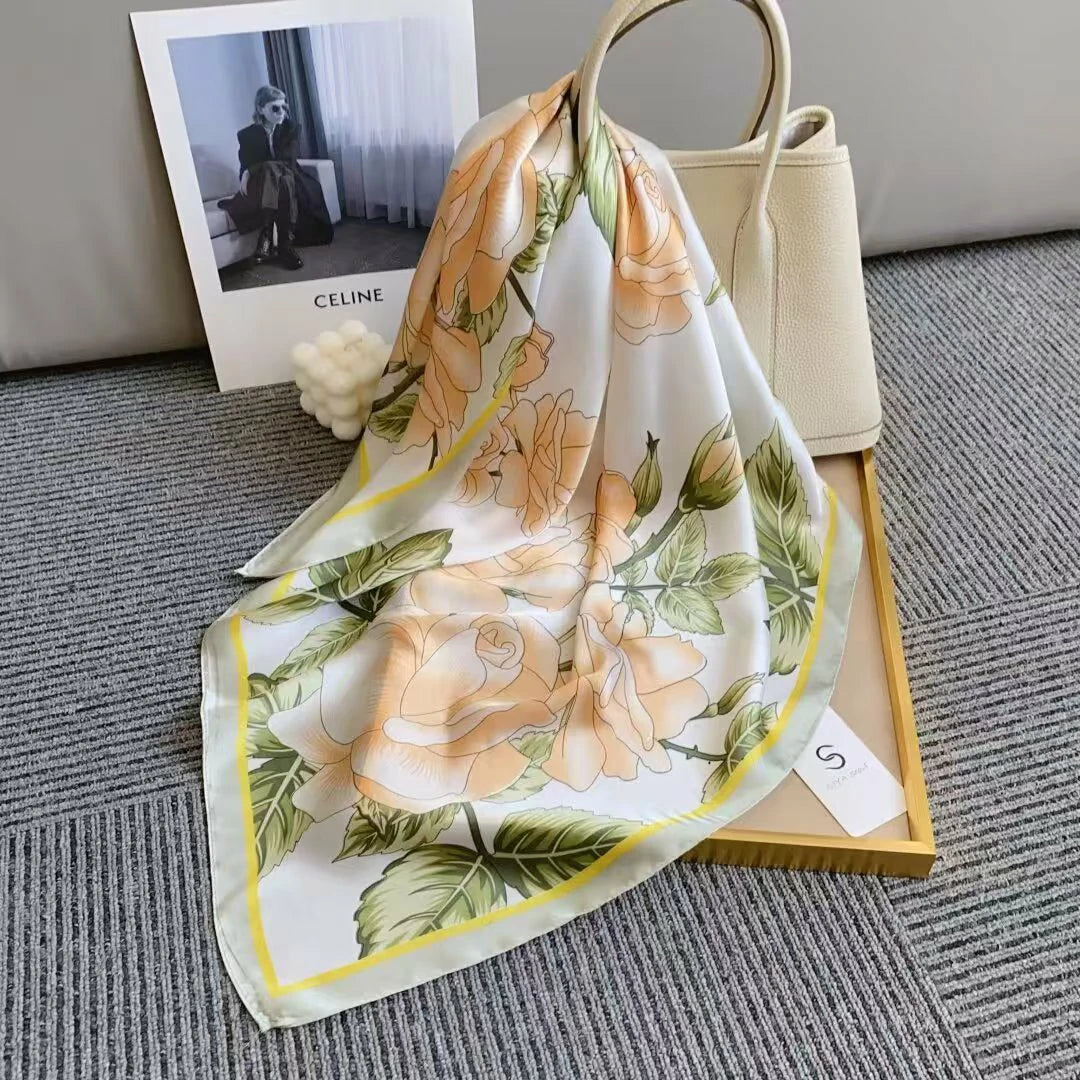 holesale Premium Satin Chiffon Square Scarf Silky Soft Fashion Headwear