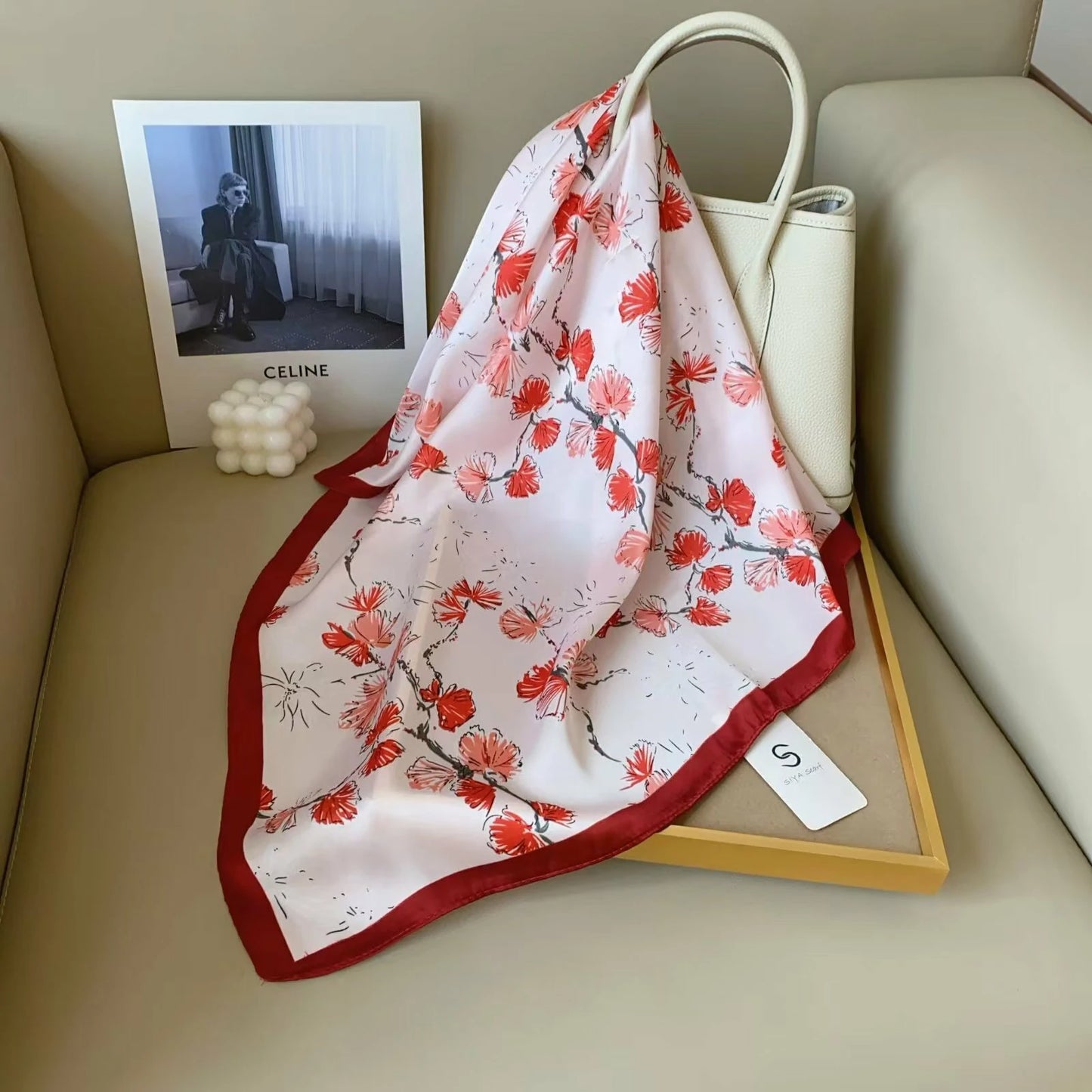 holesale Premium Satin Chiffon Square Scarf Silky Soft Fashion Headwear