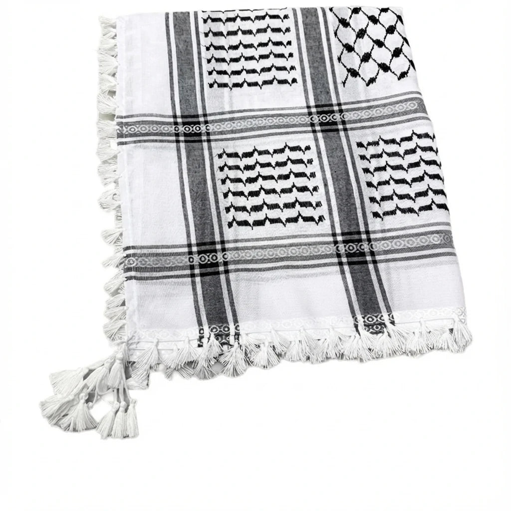 Palestine Scarf Arab Desert Shemagh Scarf Keffiyeh Head Neck Wrap With Tassel