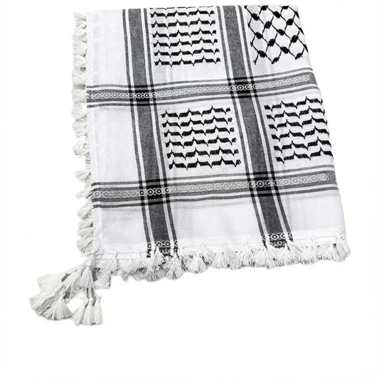 Palestine Scarf Arab Desert Shemagh Scarf Keffiyeh Head Neck Wrap With Tassel