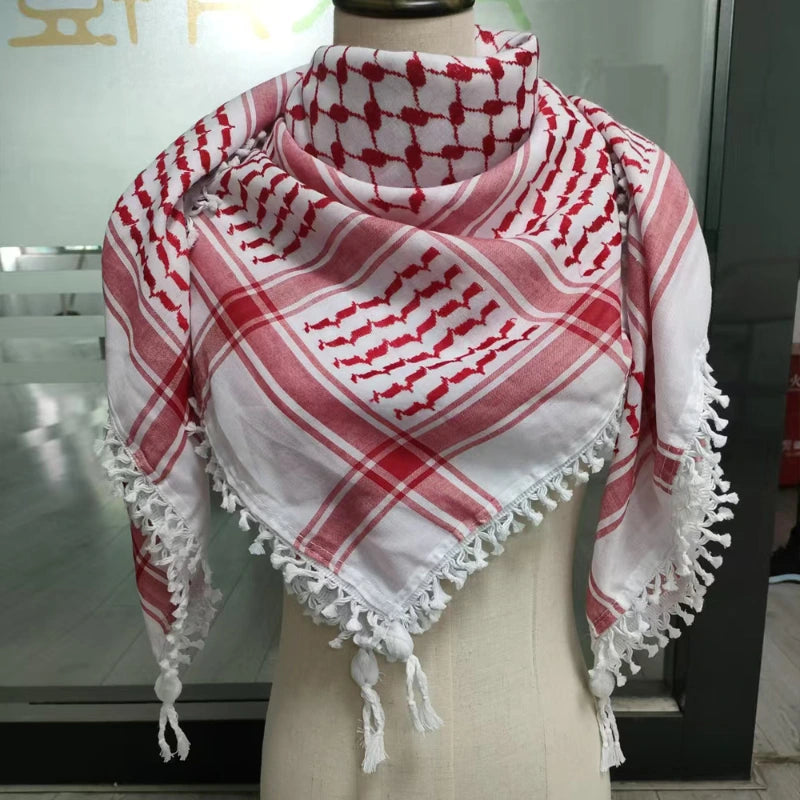 red keffiyeh with double knot