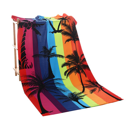 colorful Coconut palm oversized beach towel