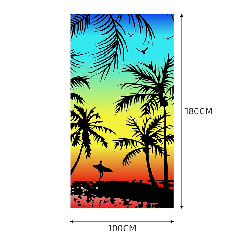 Coconut palm  individuation beach towel