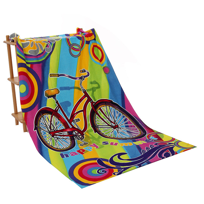 bicycle stripe beach towel